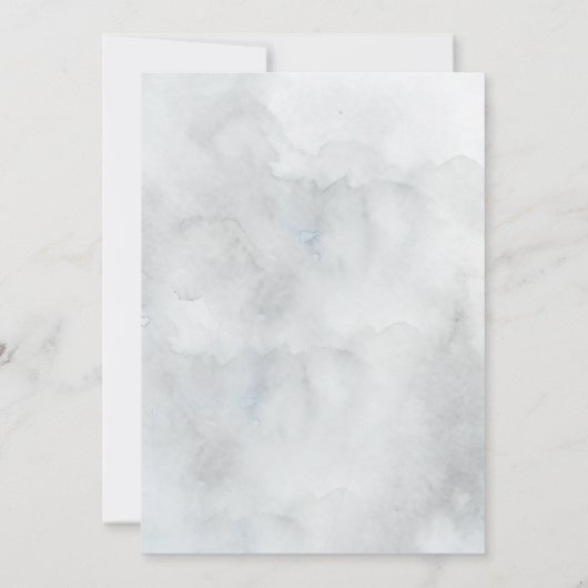 結婚の 愛の月の上のほこりっぽい青 招待状 (裏面)