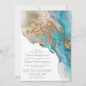 結婚の |抽象芸術墨付きアルコールインク 招待状 (正面)