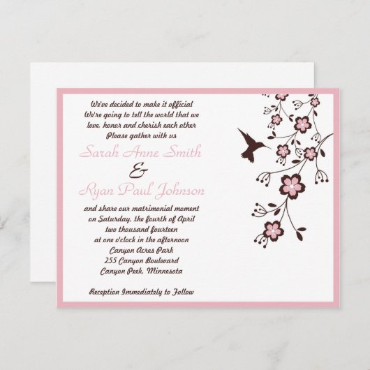 〜結婚の 招待状 (正面/裏面)