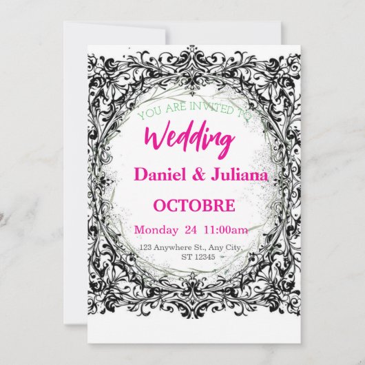 結婚の,招待,フローラ,ピンク,ロエレガントマ シーズンカード (正面)