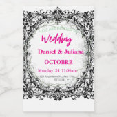 結婚の，招待，フローラ，ピンク，ロエレガントマ フードラベル (シングルラベル)