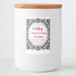 結婚の，招待，フローラ，ピンク，ロエレガントマ フードラベル