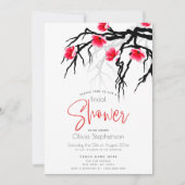 結婚の | 日本の Blossom Branchフローラ 招待状 (正面)