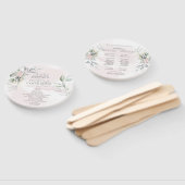 結婚の |淡い色のピンクの花シルバーセージ葉の香り ハンドファン (組立なし)