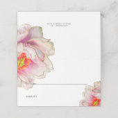 結婚の |美はっきりしたしい緋色の牡丹 プレイスカード (外部開封)