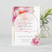 結婚の |美はっきりしたしい緋色の牡丹 招待状 (スタンド正面)