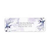 結婚の |薄紫の水色の葉ラベル ラベル (正面)