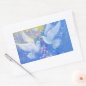 結婚の 長方形シール (封筒)