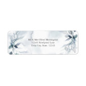 結婚の |青い水色の葉ラベル ラベル (正面)