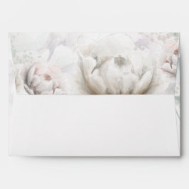 結婚の | Alabaster エレガント Creamy Peonies 封筒
