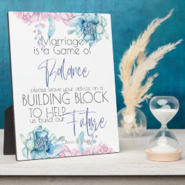 結婚の | Sky BlueとBubblegumピンク牡丹 フォトプラーク