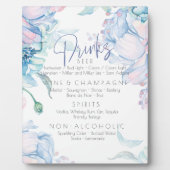 結婚の | Sky BlueとBubblegumピンク牡丹 フォトプラーク (正面)