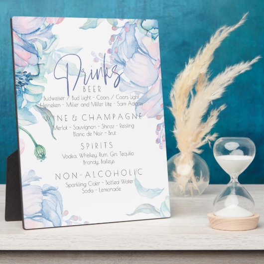 結婚の | Sky BlueとBubblegumピンク牡丹 フォトプラーク (側面)