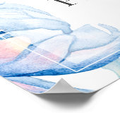 結婚の | Sky BlueとBubblegumピンク牡丹 ポスター (角)