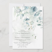 結婚の | Woodland Greenery Boho Eucalyptus Invita 招待状 (正面)