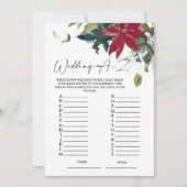 結婚のA-Zポインセチアブライダルシャワーゲームカード 招待状 (正面)