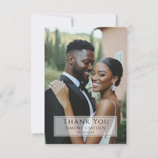 結婚のAfrican American Photoありがとう サンキューカード (正面)