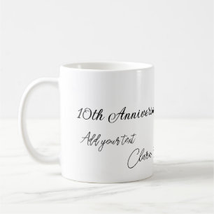 結婚のAnniversary add name year画像文字の数 コーヒーマグカップ
