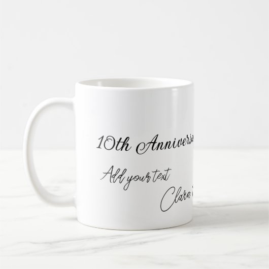 結婚のAnniversary add name year画像文字の数 コーヒーマグカップ (左)