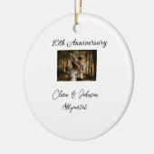 結婚のAnniversary add name year画像文字の数 セラミックオーナメント (左)