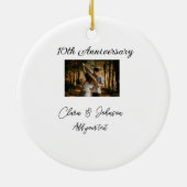結婚のAnniversary add name year画像文字の数 セラミックオーナメント (裏面)
