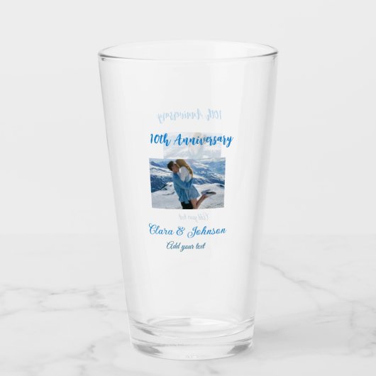 結婚のAnniversary add name year画像文字の数 タンブラーグラス (正面)