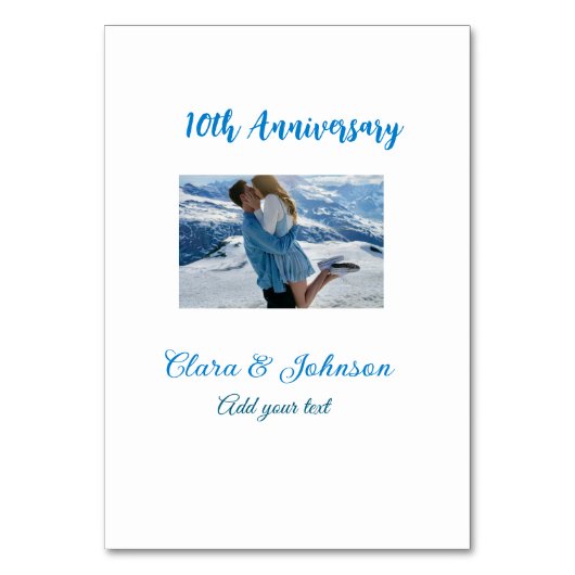 結婚のAnniversary add name year画像文字の数 テーブルナンバー (正面)