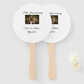 結婚のAnniversary add name year画像文字の数 ハンドファン (正面&裏面)