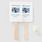 結婚のAnniversary add name year画像文字の数 ハンドファン (正面&裏面)