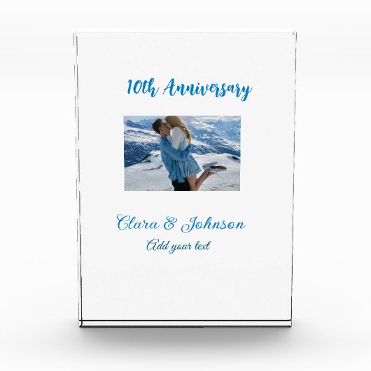 結婚のAnniversary add name year画像文字の数 フォトブロック (正面)