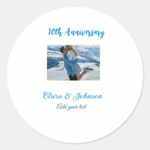 結婚のAnniversary add name year画像文字の数 ラウンドシール
