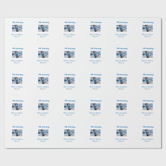 結婚のAnniversary add name year画像文字の数 ラッピングペーパー (フラット)
