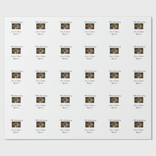 結婚のAnniversary add name year画像文字の数 ラッピングペーパー (フラット)
