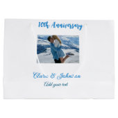 結婚のAnniversary add name year画像文字の数 ラージペーパーバッグ (裏面)