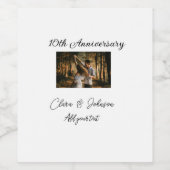 結婚のAnniversary add name year画像文字の数 ワインラベル (シングルラベル)