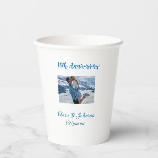 結婚のAnniversary add name year画像文字の数 紙コップ (正面)