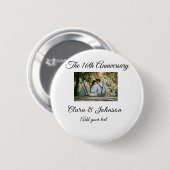 結婚のAnniversary add name year画像文字の数 缶バッジ (正面&裏面)