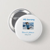 結婚のAnniversary add name year画像文字の数 缶バッジ (正面&裏面)