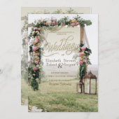 結婚のArbor Lanternバラ結婚ズ 招待状 (正面/裏面)