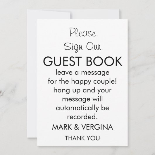 結婚のAudioゲストブック 招待状 (正面)