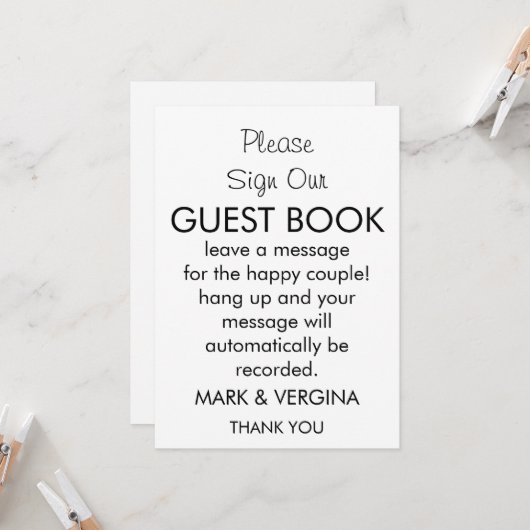 結婚のAudioゲストブック 招待状 (正面/裏面インサイチュ)