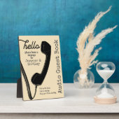結婚のAudio Guest Book Sign Black Phone on Cream フォトプラーク (側面)