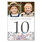 結婚のBohoフローラ新郎写真 テーブルナンバー (裏面)