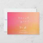 結婚のBoho Arch Photo Sunset Thank グラデーション You サンキューカード (裏面)
