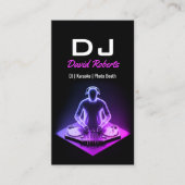 結婚のDJカラオケ音楽モダンイベント 名刺 (正面)