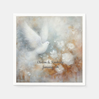 結婚のDoveフローラ紙ナプキン – カスタマイズ可能 スタンダードカクテルナプキン