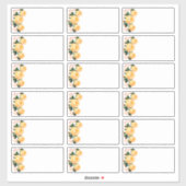 結婚のGuest Add Name Labelsオレンジ色フローラ シール (シート)