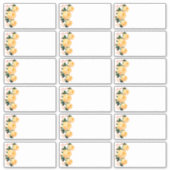 結婚のGuest Add Name Labelsオレンジ色フローラ シール (正面)