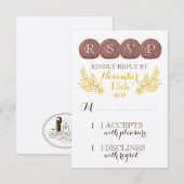 結婚のHay Bales RSVPカード (正面/裏面)