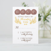 結婚のHay Bales RSVPカード (スタンド正面)